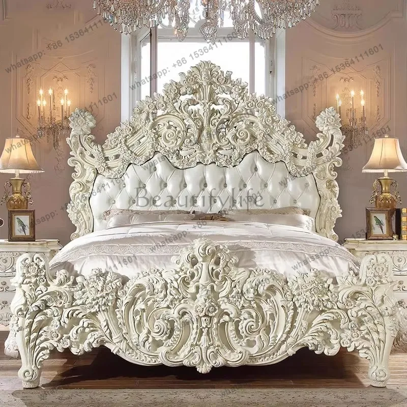 FG Headboard Adult Double Bed Waterproof Luxury Twin King Size Double Bed Living Room Bedframe Lit 2 Personnes Home Furniture