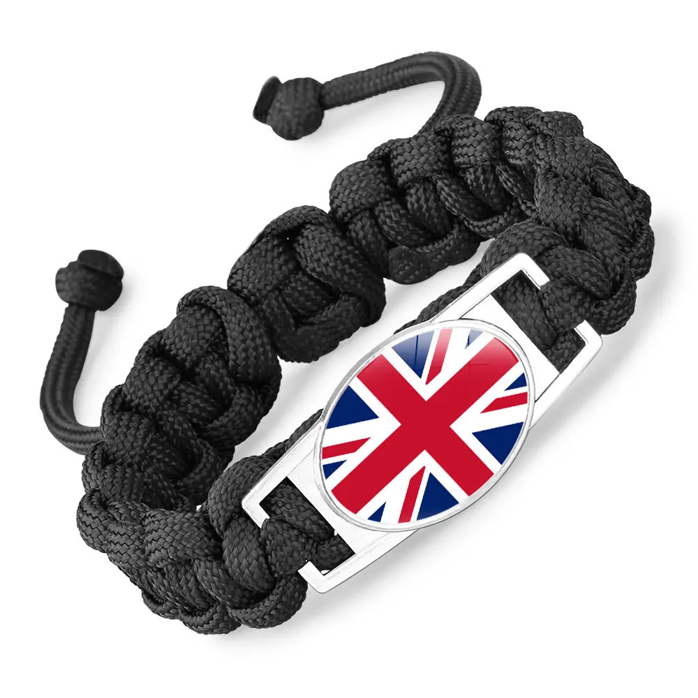 New Parachute Cord Wristband European Football Club World League Flag Handmade Braided Portable Adjustable Wristband