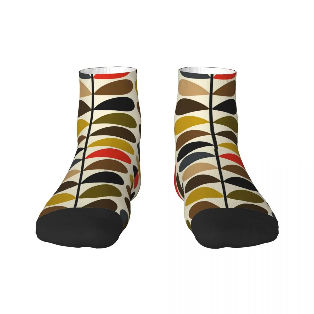 Cool Mens Orla Kiely Abstract Multi Stem Dress Socks Unisex Warm 3D Printing Mid Century Scandinavian Geometric Crew Socks