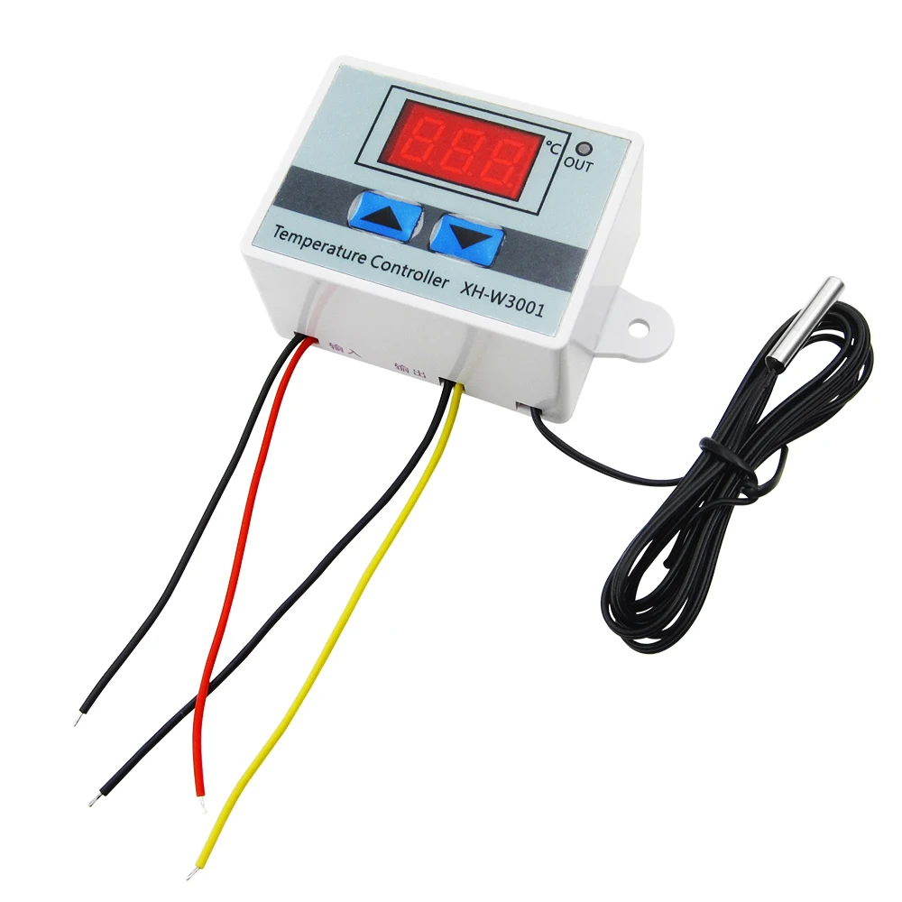 220V W3001 Digital LED Temperature Controller 10A Thermostat Control Switch Probe XH-W3001