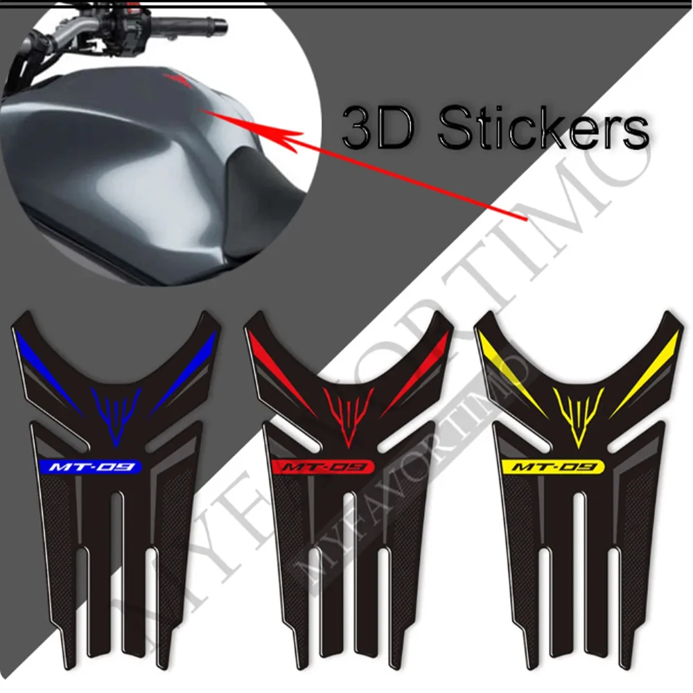 Motorcycle Stickers Decals Gas Fuel Oil Kit Knee Tank Pad Protector For Yamaha MT09 MT FZ 09 SP MT-09 2021 2022