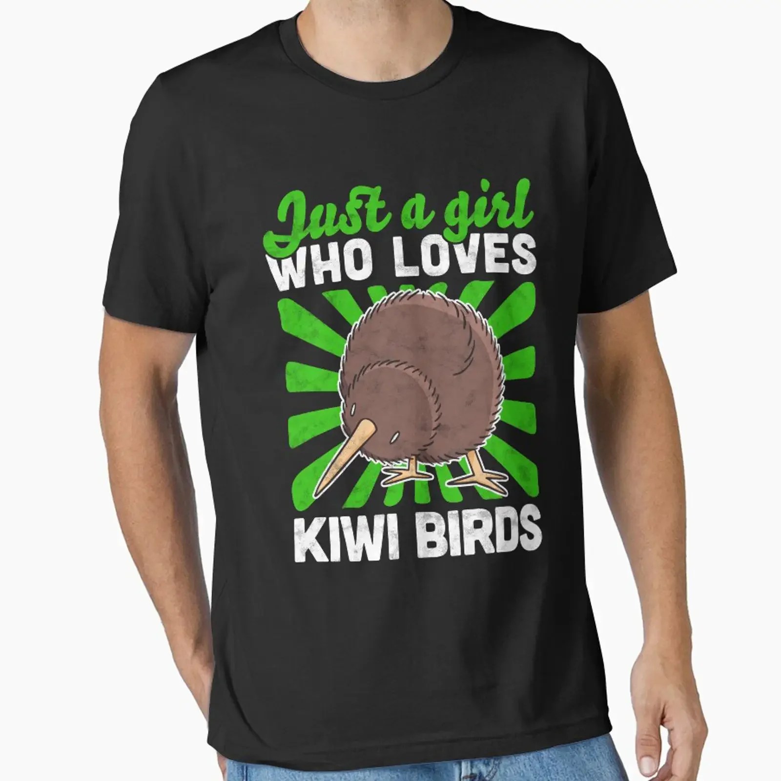 Girl who loves kiwi bird snipe bouquet saying designed and sold by madgrfx vintage Washed Slightly homme designer clothes