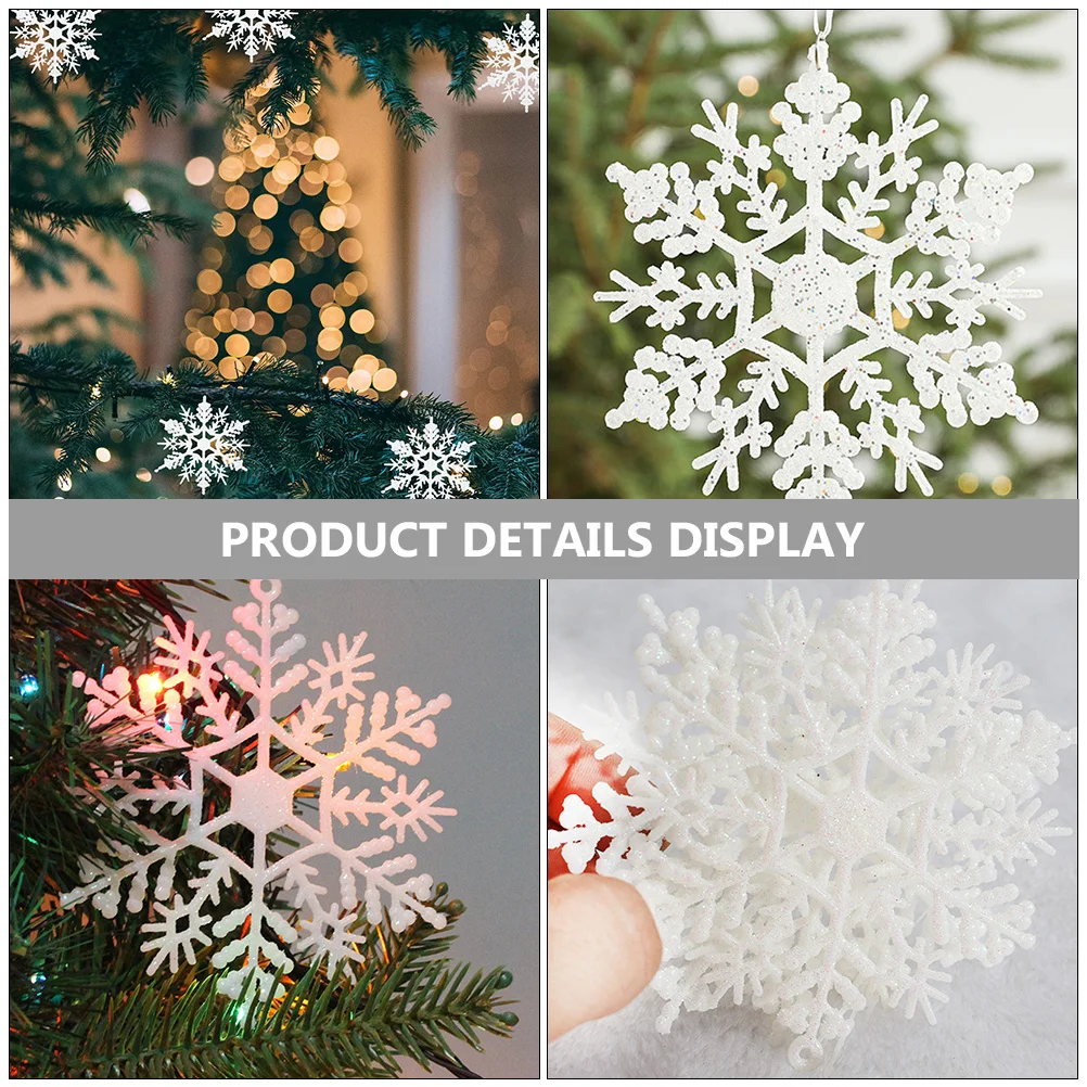 

6Pcs Christmas Tree Ornaments Snowflake Pendant Easy Hang Xmas Party Decorations Christmas Hanging Snowflake Ornament