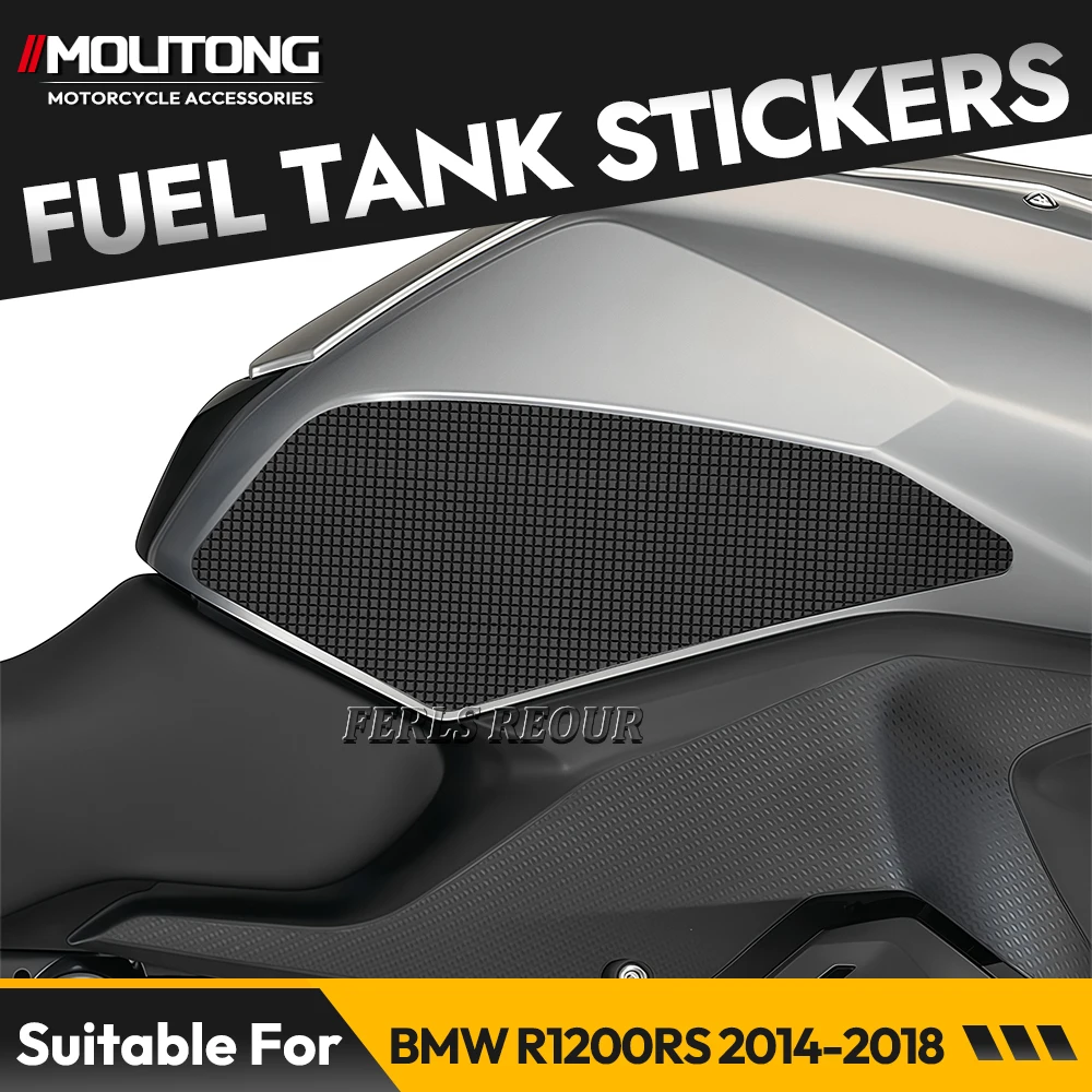 Fuel tank stickers for BMW R1200 RS 2014-2018, black rubber anti-slip fuel tank mats, motorcycle fuel tank protectors