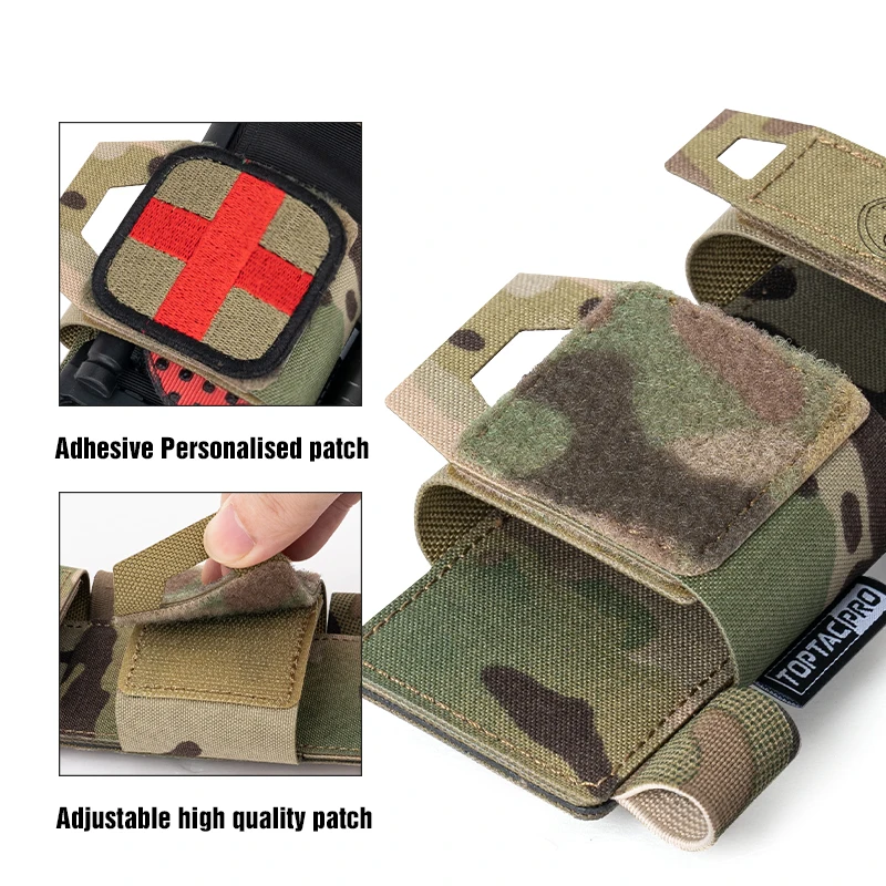 TOPTACPRO Tactical Tourniquee Pouch Trauma Shear Pouch Scissor Holder Molle 8525