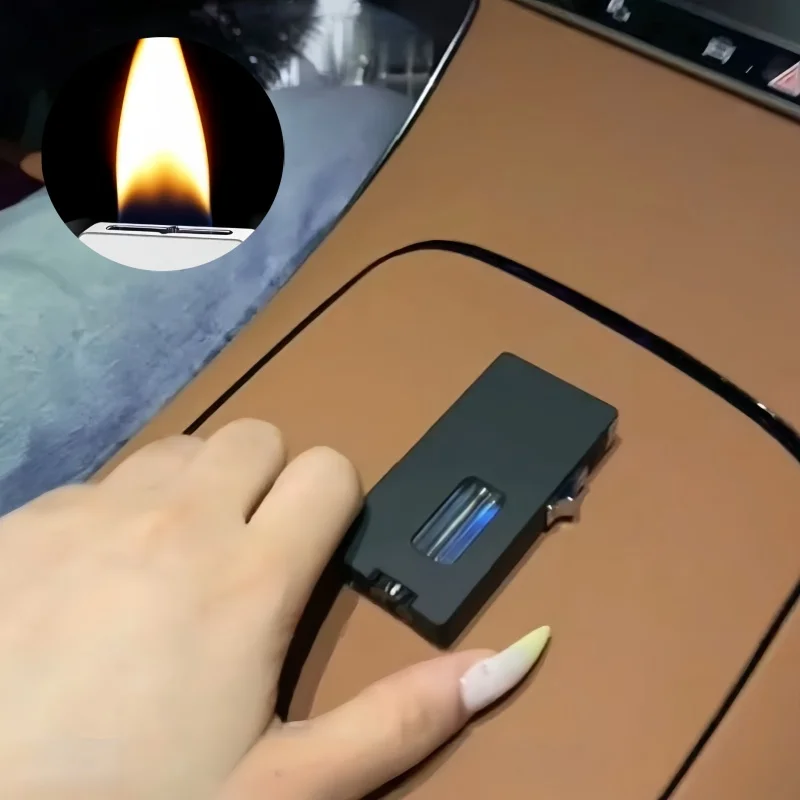 

Free Thermal Power Lighter Seven Hole Outlet Gravity Induction Vibration Ignition LED Visible Window Inflatable Igniter