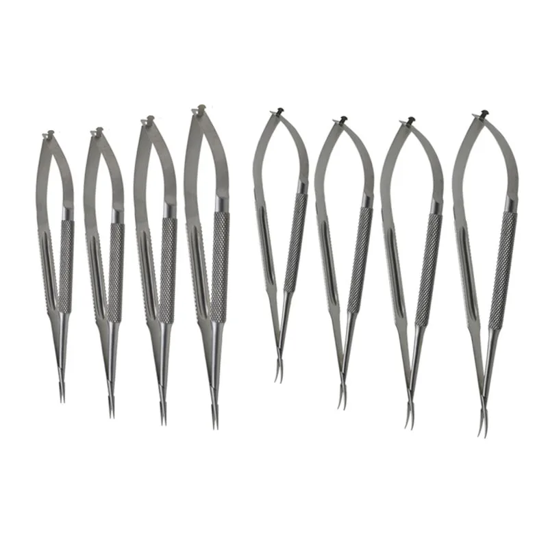 Stainless Steel Needle Holder Without Lock Ophthalmic Instrument Straight/Curved Head