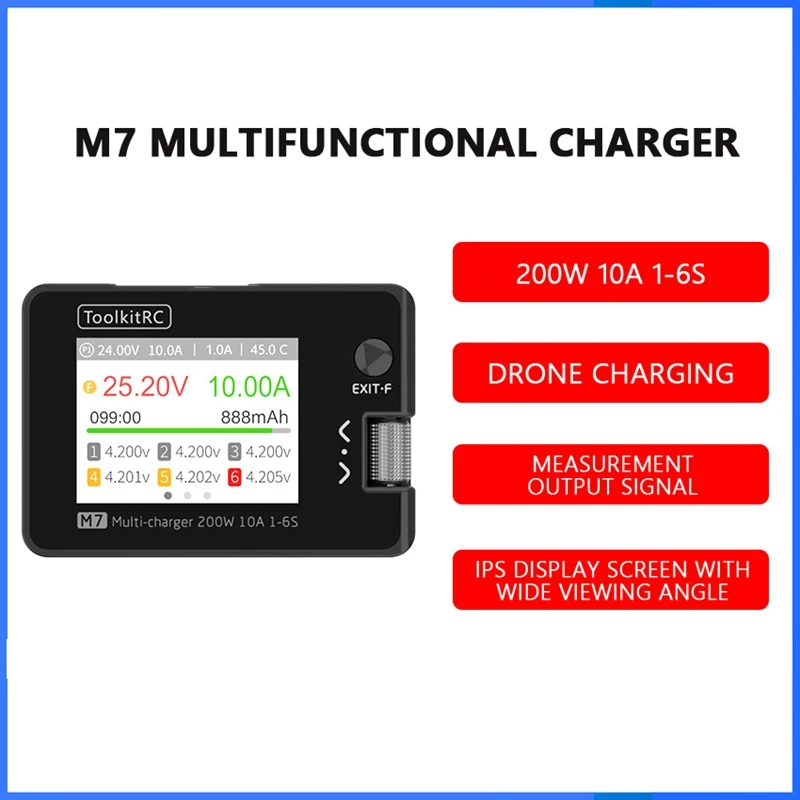 M7 aircraft model charger balanced lithium battery charger toy aircraft vehicle ship model 200W10A screen display