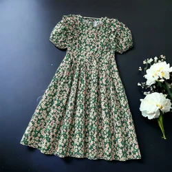 Baby Girls Print Floral Dresses Kids Outfits Summer Short Sleeve Prom Teens Children Princess Costumes 5 7 8 9 10 11 12 13 Years