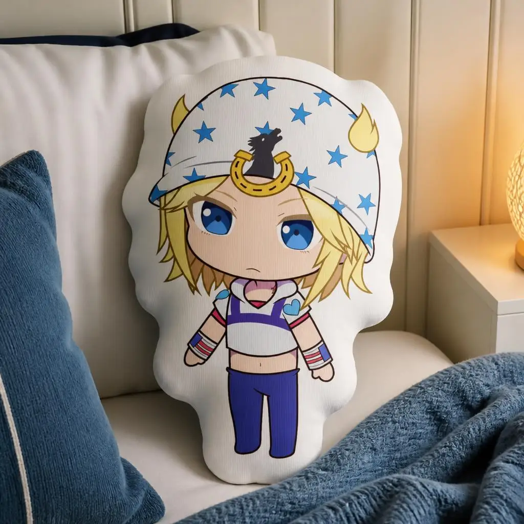 Chibi Johnny Joestar Steel Ball Run Jojo 7 Plush Pillow Cushion Irregular Stuffed Throw Pillow Home Decor Gift Sofa Bed Couch