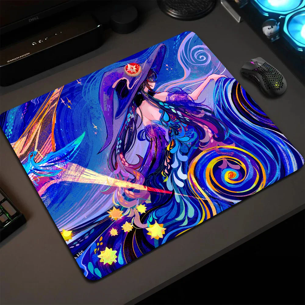 

Mona Megistus Genshin Impact Mousepad Small LockEdge Mouse Pad For Gamers Computer Desk Pad Rectangular Anti-slip Rubber