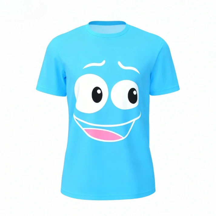 جديد سعيد الرموز التعبيرية ثلاثية الأبعاد مطبوعة الأسرة تي شيرت الخريف الرجال والنساء موضة في الهواء الطلق زوجين عادية قصيرة الأكمام تي شيرت