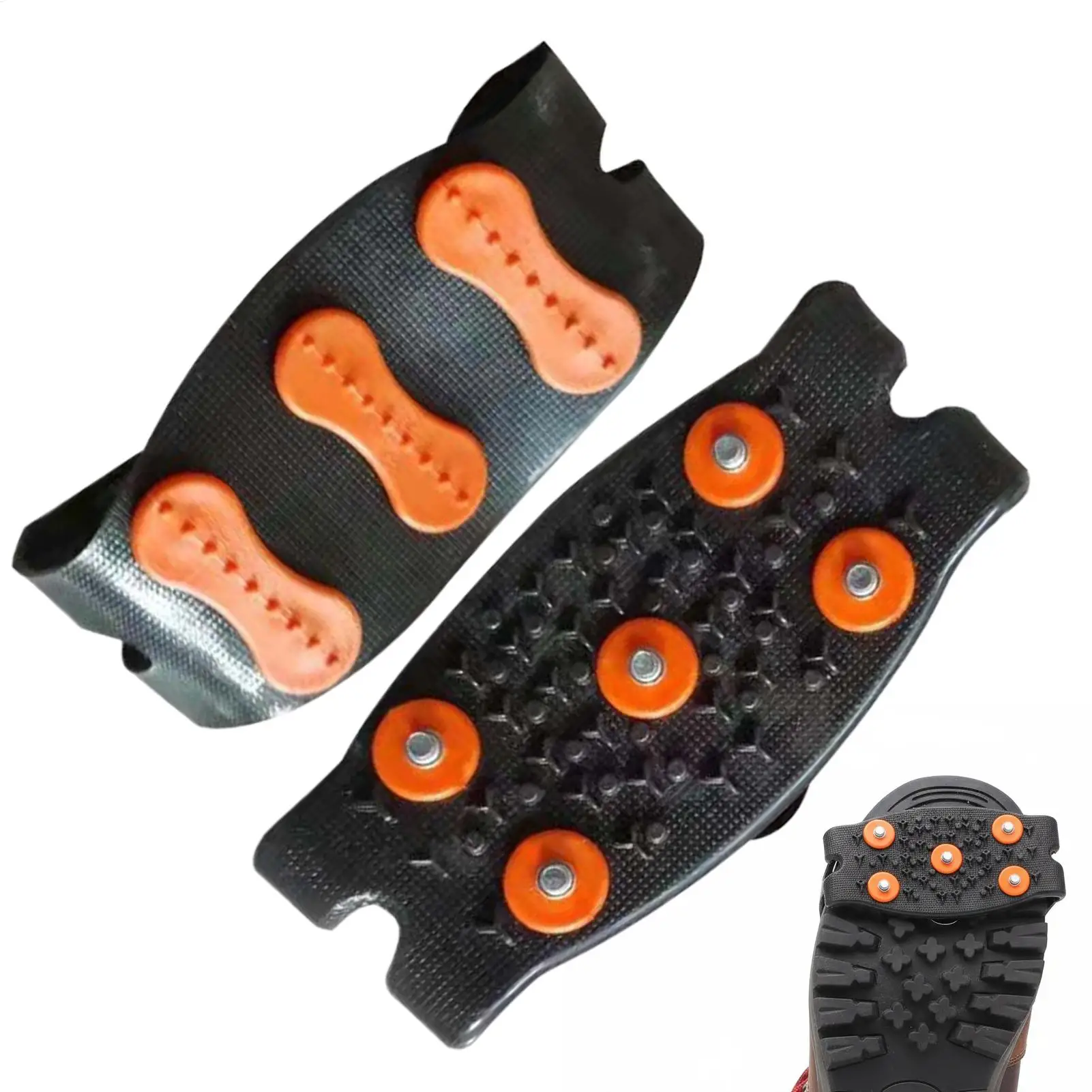 Verstellbare Klettersteigeisen Rutschfeste Schneekrallen Schuhüberzieher Set mit Steigeisen Schnee- und Eisgriffe Outdoor-Wanderzubehör