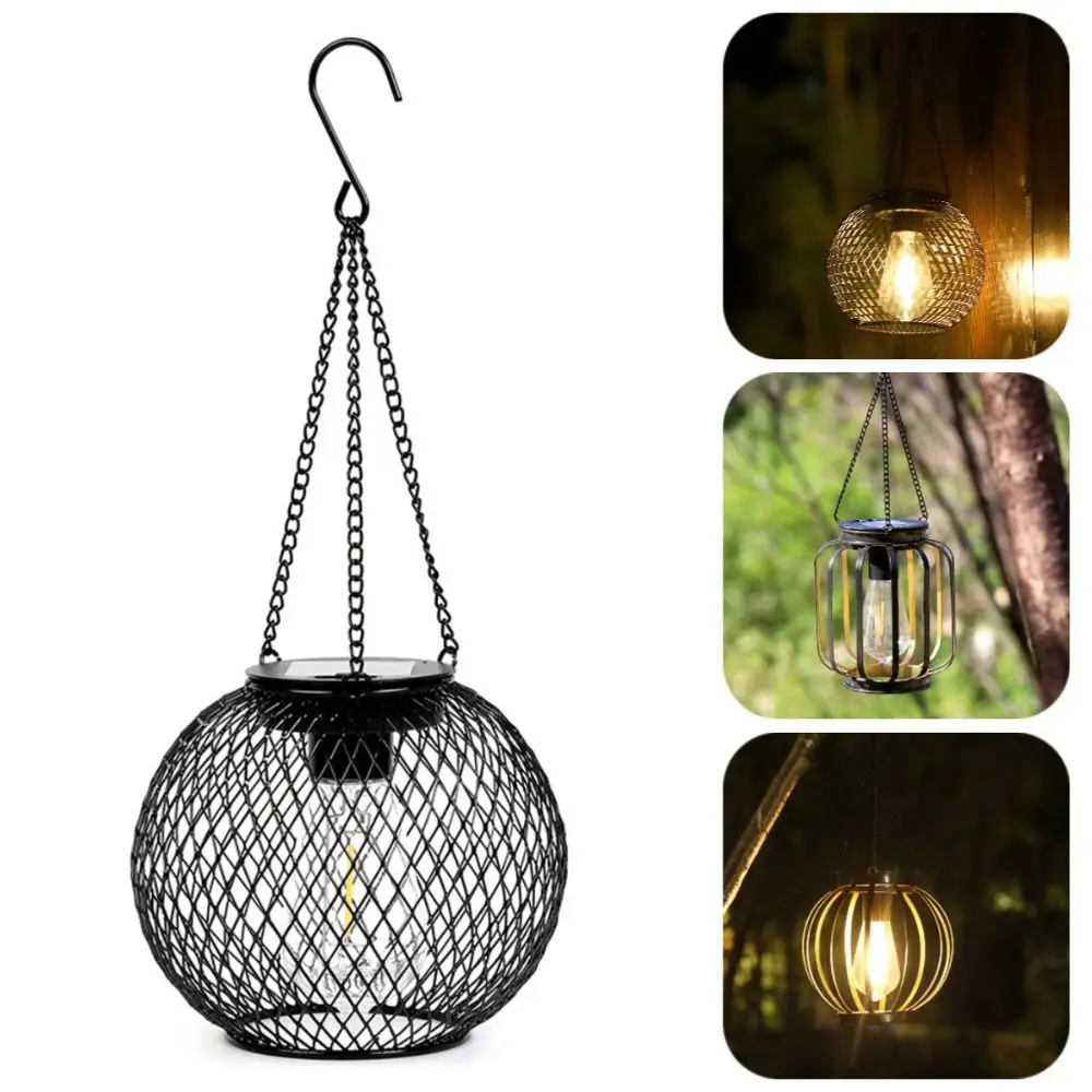 Práctica linterna Solar impermeable, luces Retro más brillantes, luces inalámbricas para exteriores, luz de Camping recargable de hierro, decoración de fiesta