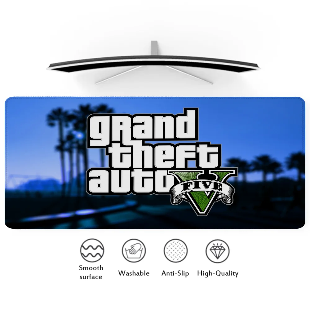 G-Grand-Theft-Auto-O Gamer Keyboard Pad White Mouse Pad for Computer Mouse Gaming Accessories Desk Mat Mousepad Office Mats Xxl