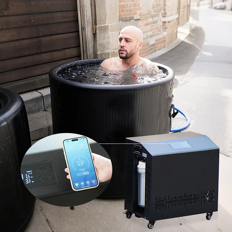 Cold Plunge Inflatable Tub with 220v Circulation Pump Water Chiller Ice Bath for Sports Recovery Recovery Chiller for Sports