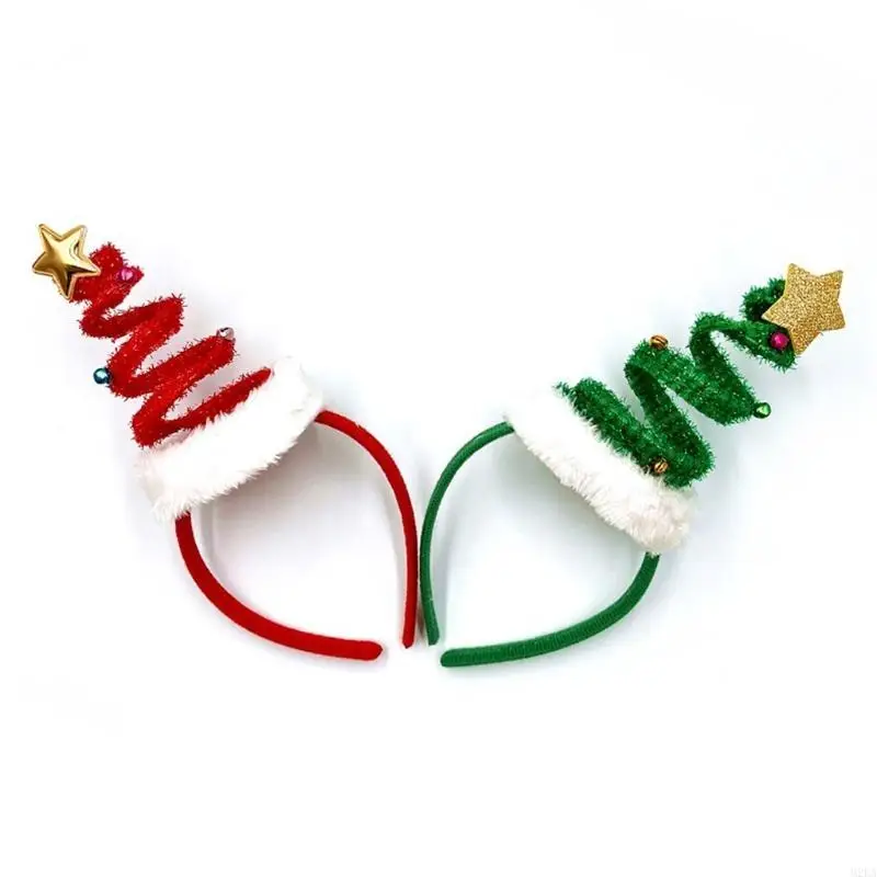 2025 New Springy Tree Hair Hoop Christmas Tree Headbands Coil Holiday Party