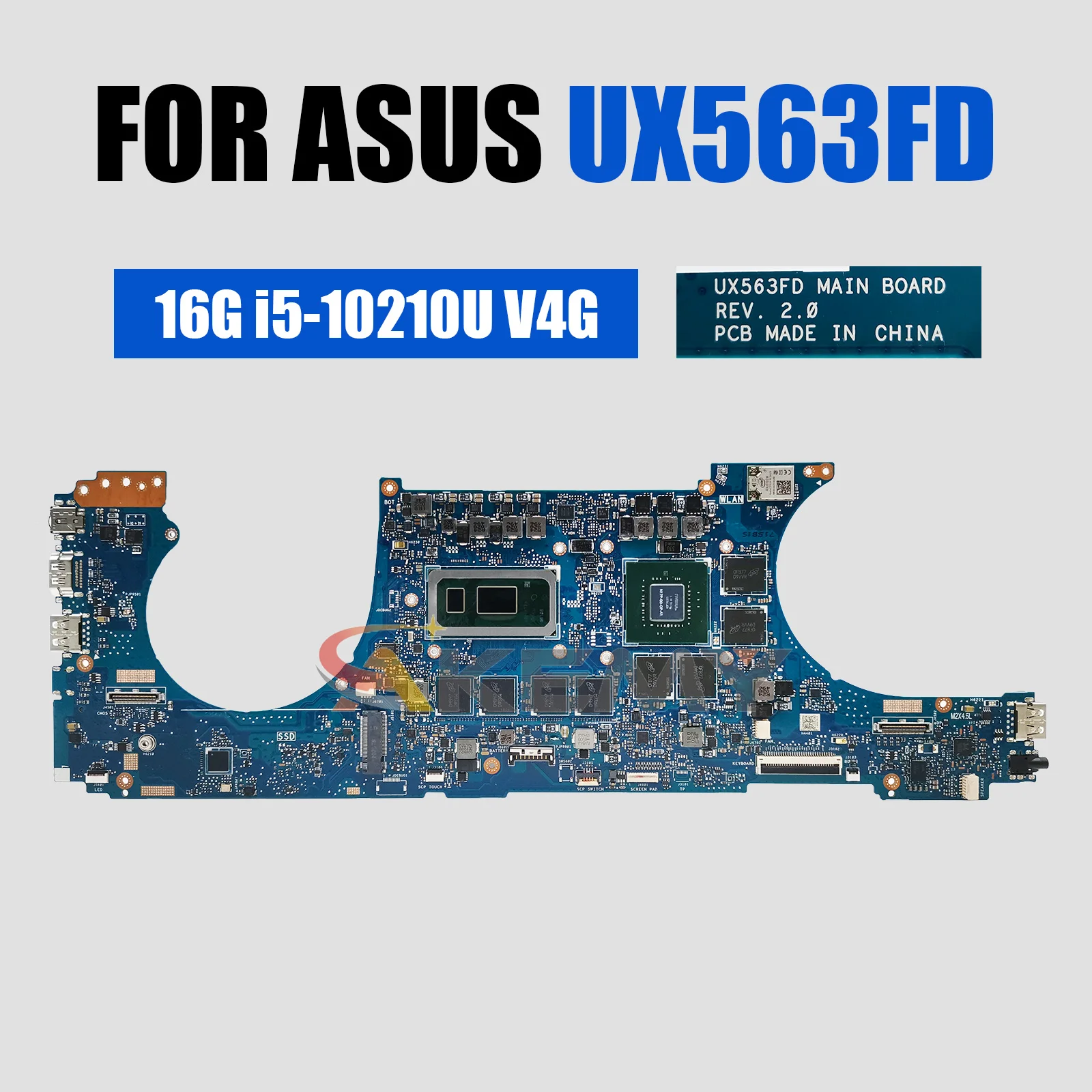 Carte mère UX563FD pour Asus Q536FD UX563F BX563FD i5 i7 CPU GTX1050 8G/16G RAM - Photo 8/9
