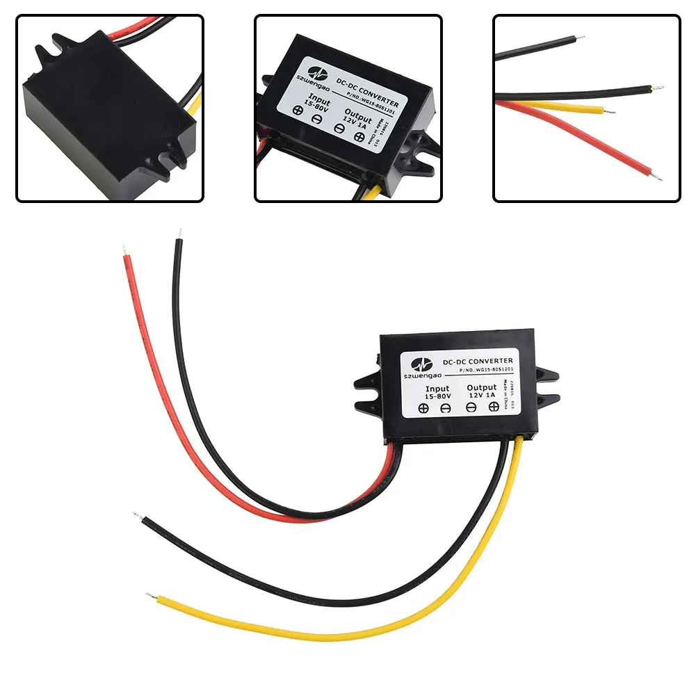 1 Pc 15V-80V 18V 24V 36V 48V 60V To 12V 1A 12W DC-DC Step-down Module Converter Electrical Test Equipment Tool Accessories