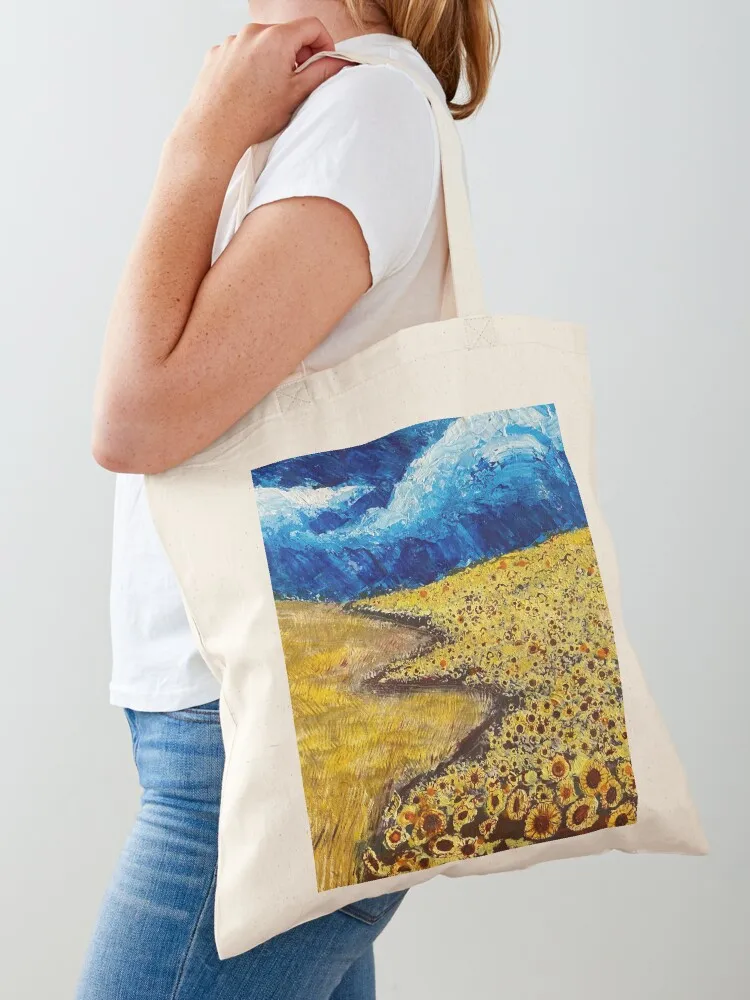 Sunflowers & Wheat Tote Bag large size bags cloth bag woman Canvas Tote Bag