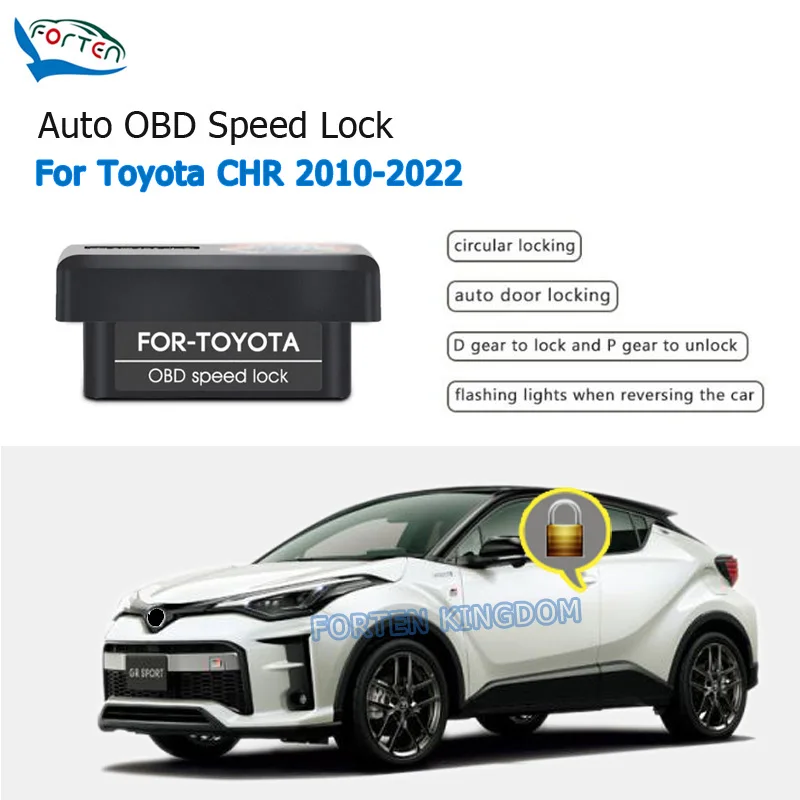 Forten Kingdom Car Auto OBD Plug And Play Speed Lock & Unlock Device 4 Door For Toyota CHR 2010-2022