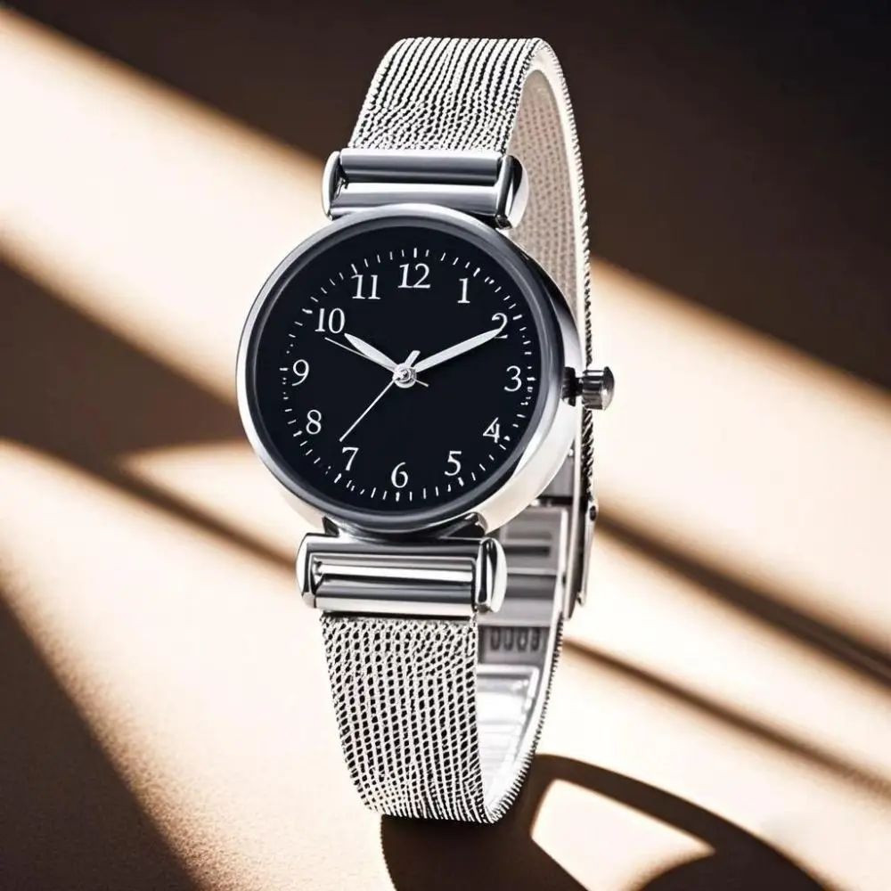 

Креативные круглые часы с регулируемым ремешком, роскошные наручные часы, сетчатый ремень, кварцевые часы, подарки