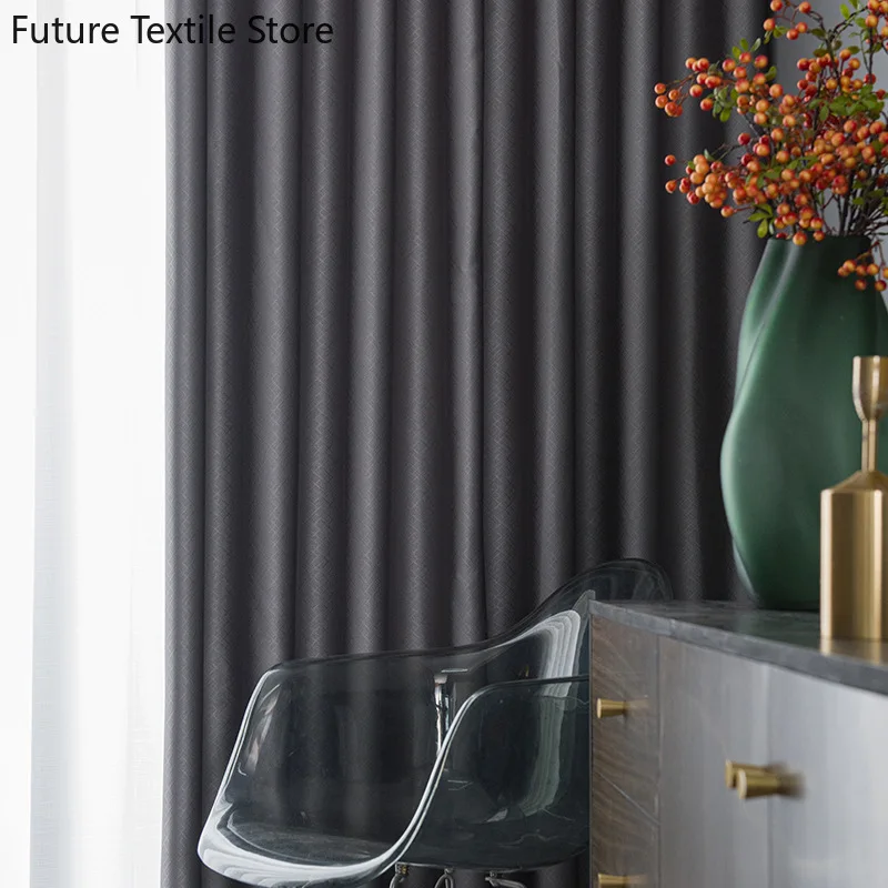 

New Autumn and Winter Prague Black LusterFull Blackout Curtains Physical Blackout Curtains Living Room Curtains