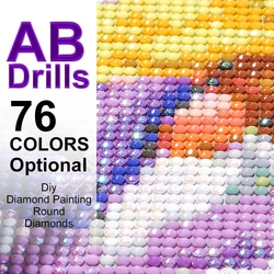 AB Stone Round Drills For DIY Diamond Painting Embroidery Rhinestone Colorful Mosaic 76Color Wholesale Resin Jewelry 2.8mm stone
