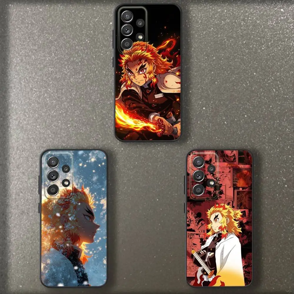 

R-Rengoku Kyojuros Phone Case For Samsung S 25,24,23,22,30,21,10,9,Ultra,Plus,Lite,FE,4,5 G Soft Black Case