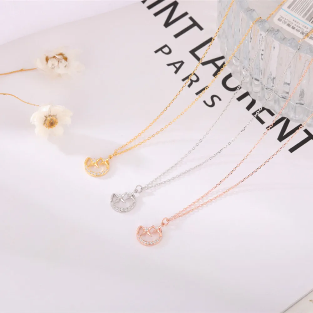 

S925 Silver Moon Starburst — минималистское модное женское колье с воротником