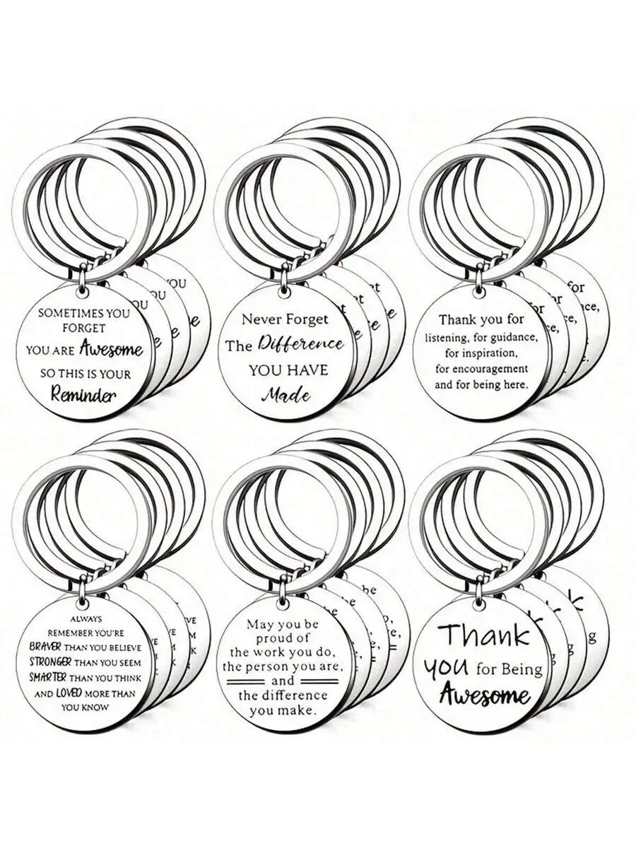 

24pcs Inspirational Keychains With Motivational Quotes For Teachers Coworkers Employees Graduation Gifts