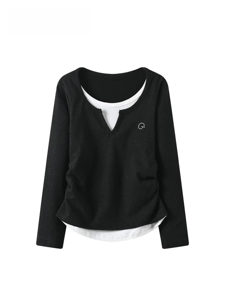 

plus Size Long Sve T-irt Women's Base Layer irt Conceal Meat ow Slimming Age Reduction Autumn Winter New Sle Casua...