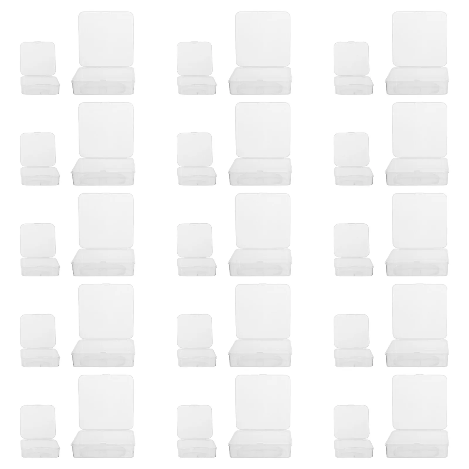 

30Pcs Transparent Rectangular PP Plastic Storage Box Small Clear Organizer Box for Jewelry Craft Beads Small Parts Container