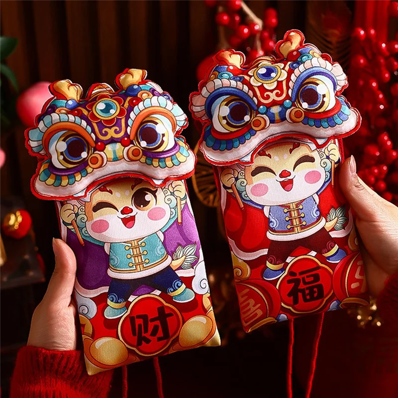 ABCL 1 PCS 2024 Dragon Year Chinese New Year Fabric Red Envelope Chinese Red Envelope Red Envelope E