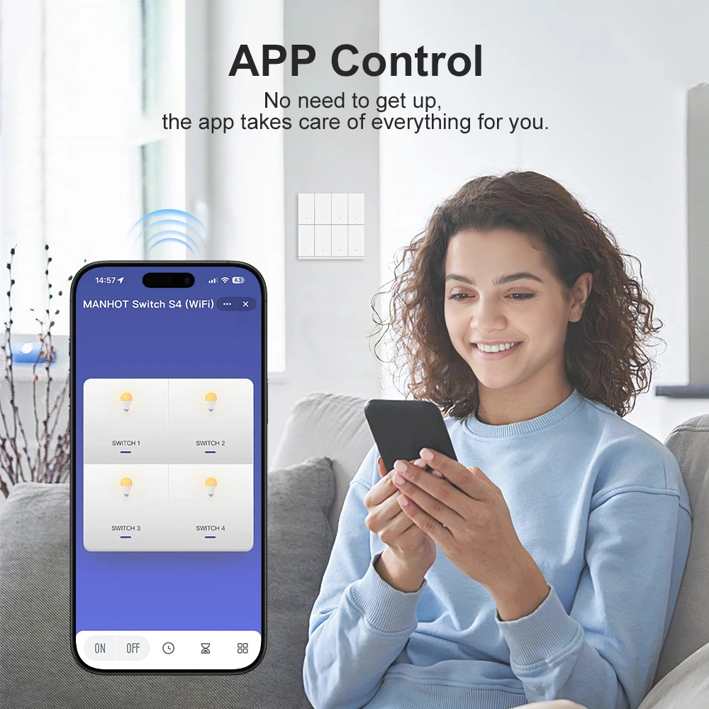 สวิตช์ไฟอัจฉริยะ MANHOT 6/8 ช่ - Smart Light Switch Wifi บทวิจารณ์และราคา