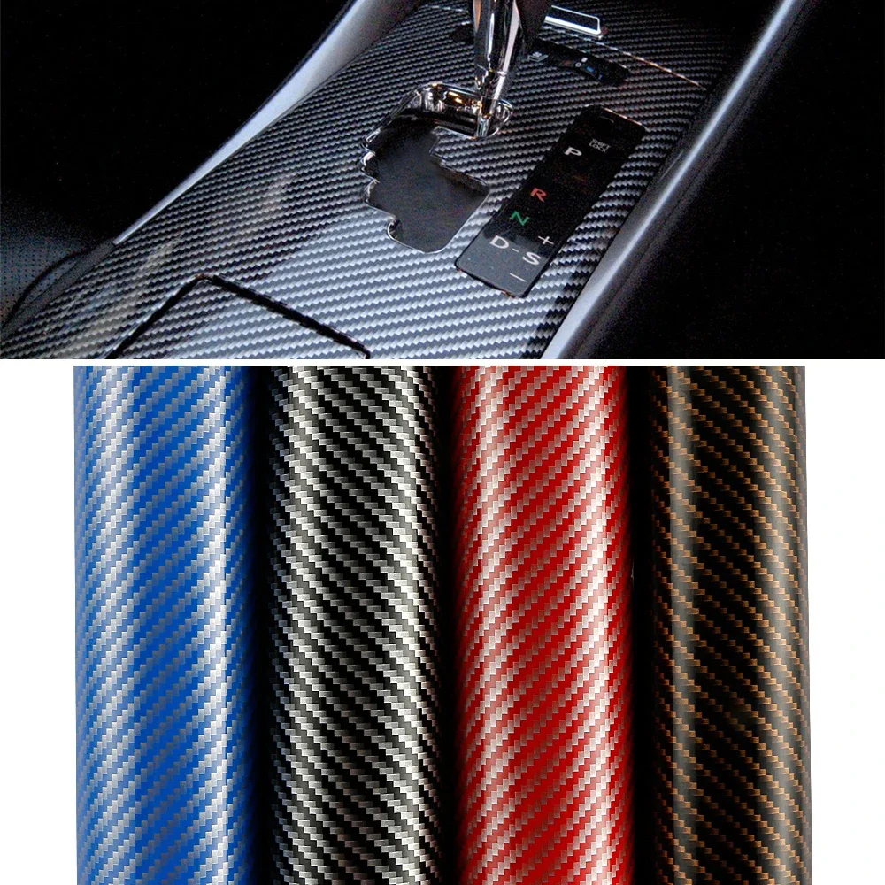 2D Carbon Fiber Film Vehicle Body Decals Wrap Sheet Roll Vinyl Self Adhesive Modified Stickers Auto Accessories 10/30x100cm