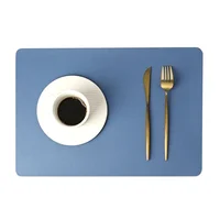 INS Nordic Solid Double Sides Leather Dining Mat Heat Insulation Placemat Home Waterproof Oil Proof Hotel Rectangle Pad - Image 5