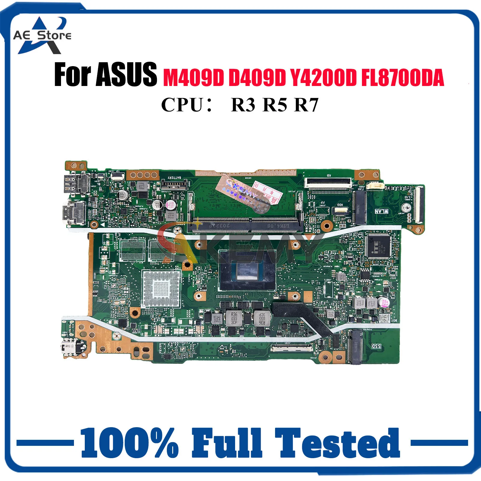 

X409DA Материнская плата для ноутбука ASUS X409DL Y4200D M409D X409D FL8700DA X409DJ M509D X409DAP D509D D409D Материнская плата с процессором R3 R5 R7