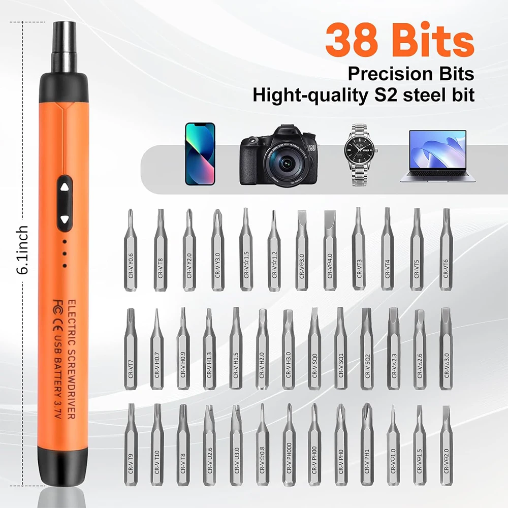 Electric Screwdriver Set Precision Power Tool Kit Rechargeable Wireless Mini Small Bits for Mobile Cell computer Repair CRV