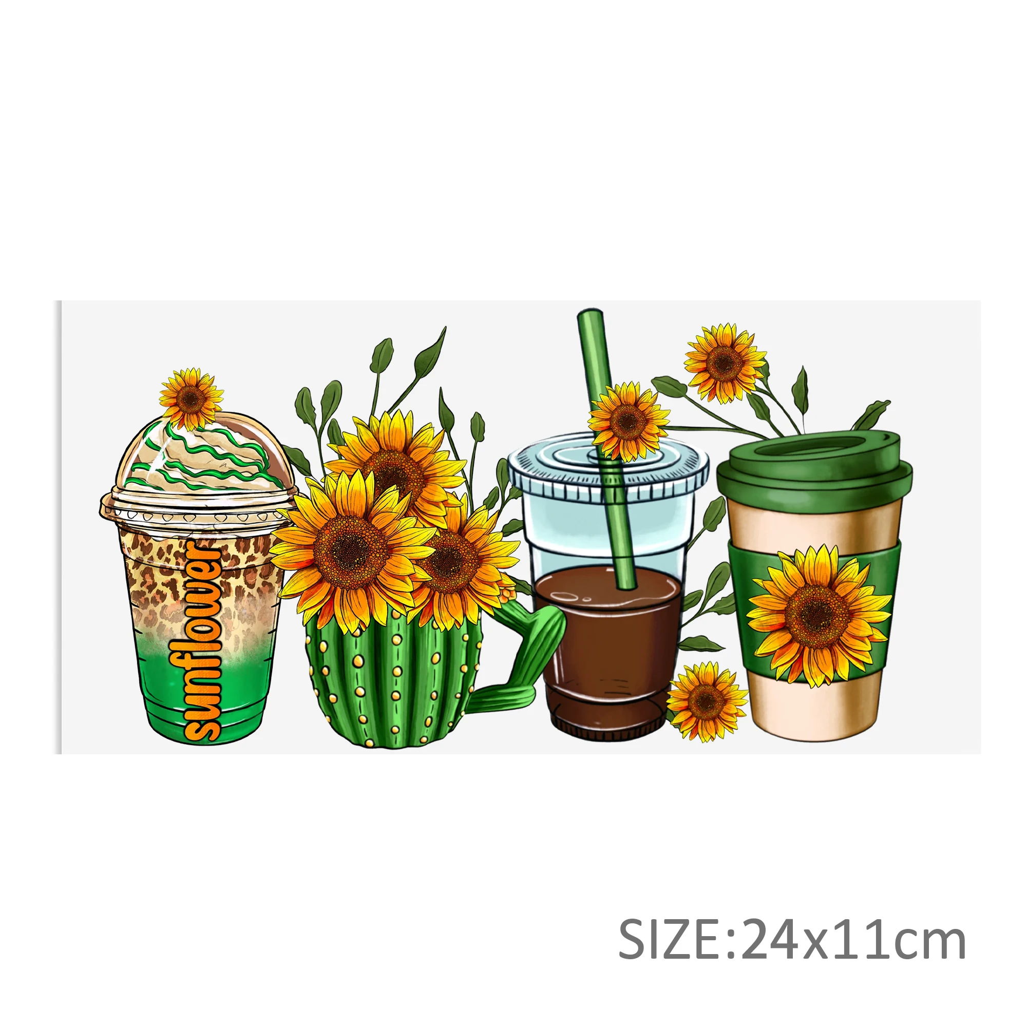 Sunflower Butterfly UV DTF Sticker For 16oz Cups Wrap Transfer Sticker Custom Labels DIY Logo Selfadhesive Waterproof