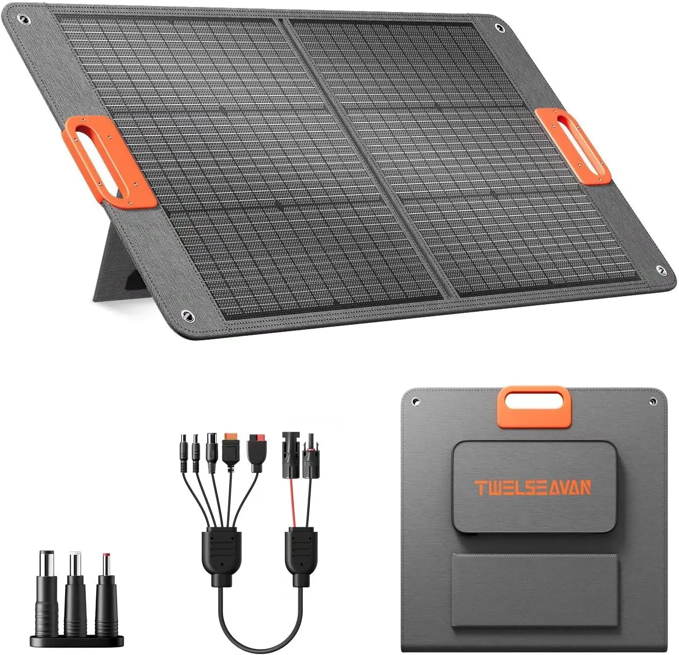 W Portable Solar Panel For Power Station, 24% High Efficiency Etfe Foldable Solar Panel Charger, Qc3.0, Type-C 60W, Mc4