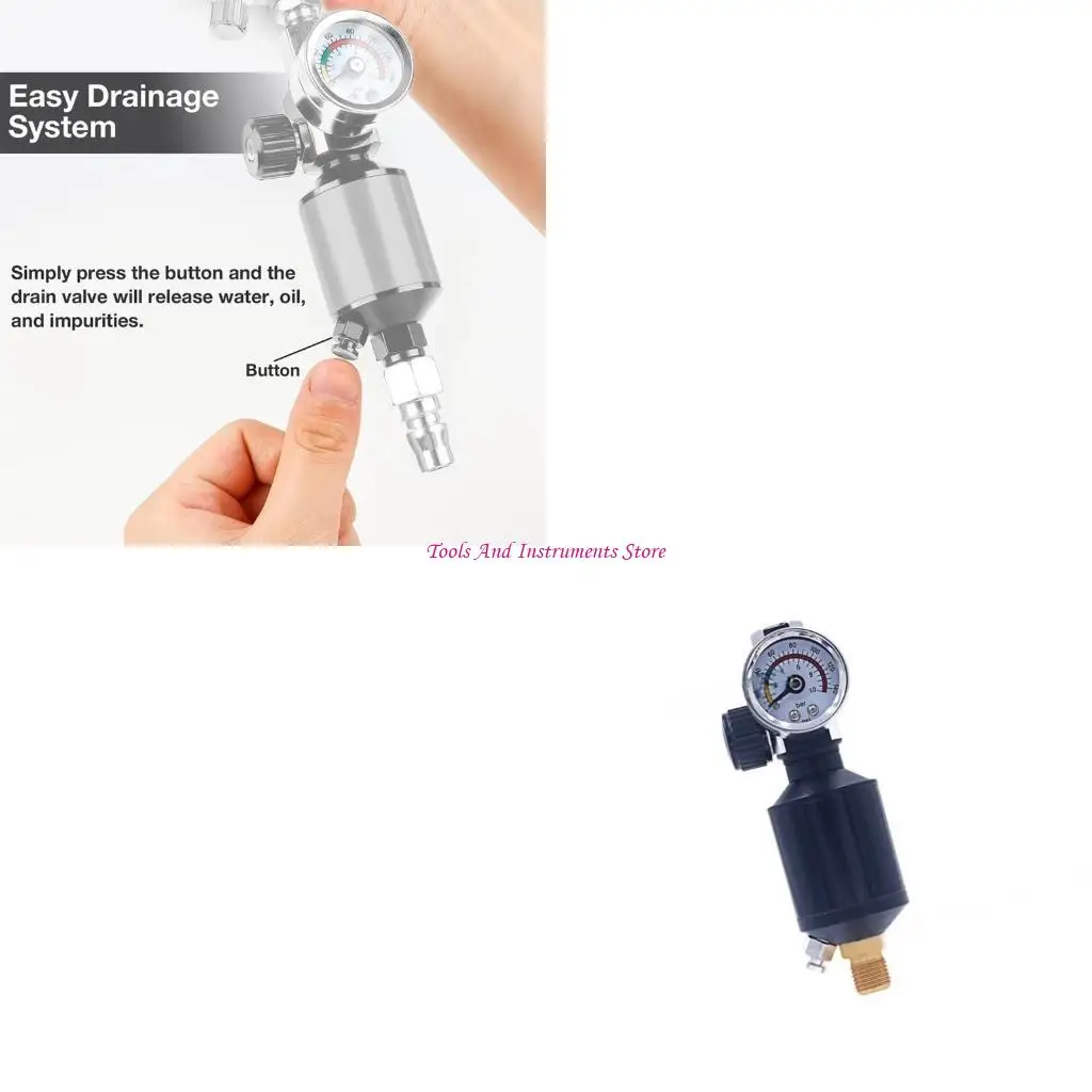 

Air Regulator Air Filter Sprays Guns Air Regulator Gauge Air Sprays Water Trap Filter Paint Sprays Guns Regulator C7AC