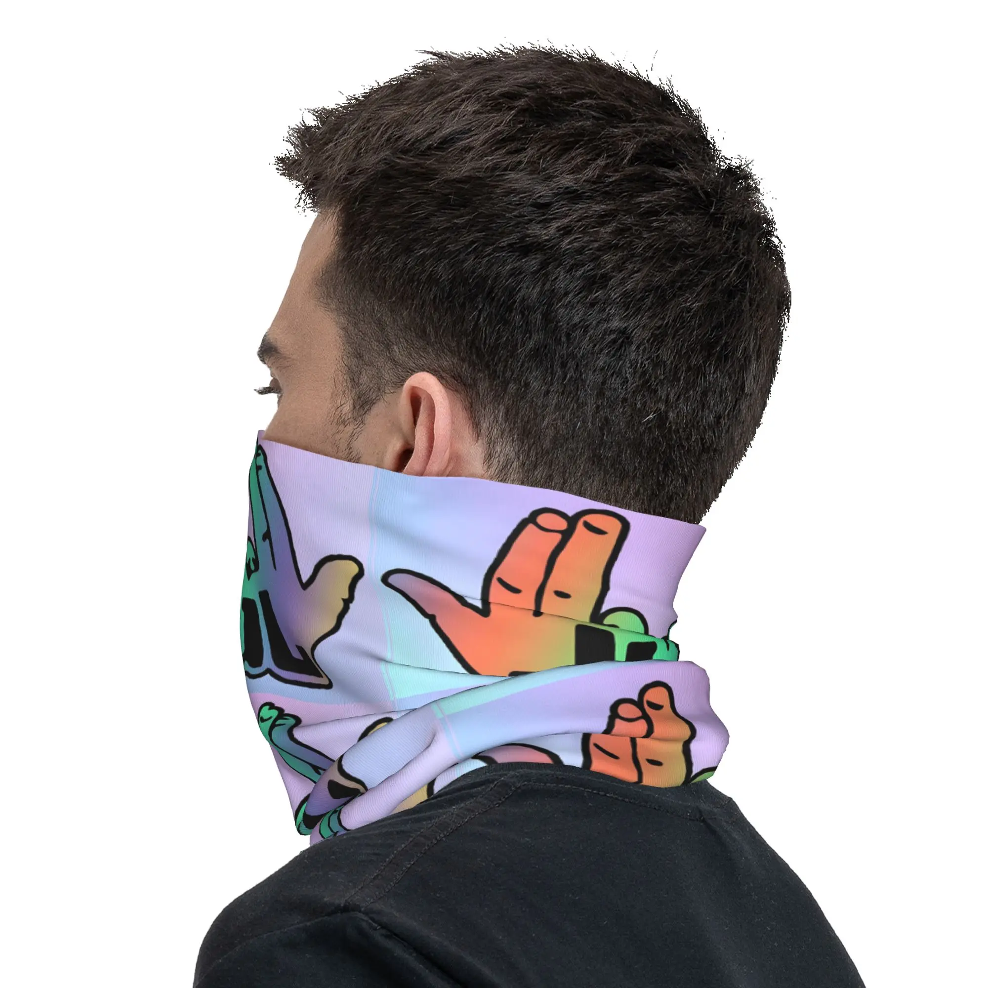 مخصص يوليو الرقبة الجراب النساء الرجال يندبروف الشتاء الفرنسية مغني الراب الموسيقى باندانا وشاح لركوب الدراجات #6