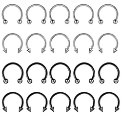 5pc Chirurgisch Staal Body Piercing Sieraden Veel Bulk Neusring Tong Bar Lot Wenkbrauw Labret Piercing Set Hoefijzer Ring Lot Pack