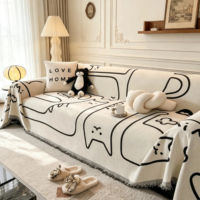 Soft And Comfortable Sofa Protective Cover For Autumn And Winter Anti Slip Anti Stain Washable Universal Furniture Mat