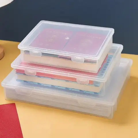 1pc S/M/L School Home Office Supplies Document Storage Container Plastic Multifunctional A4 A5 File Organizer Large Capacity