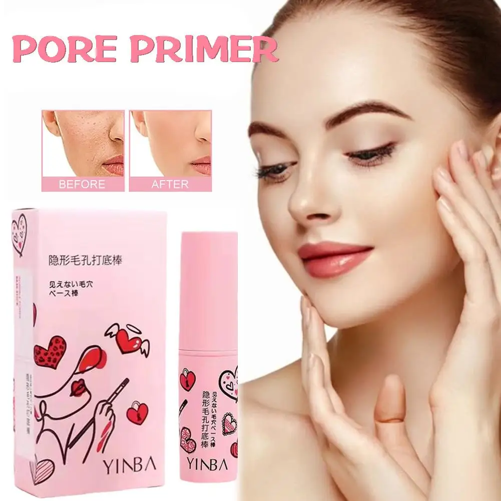 Invisible Pore Primer Stick, maquiagem impermeável, borracha facial, bem suave, controle de óleo, base de isolamento, linhas de primer, P S3g0