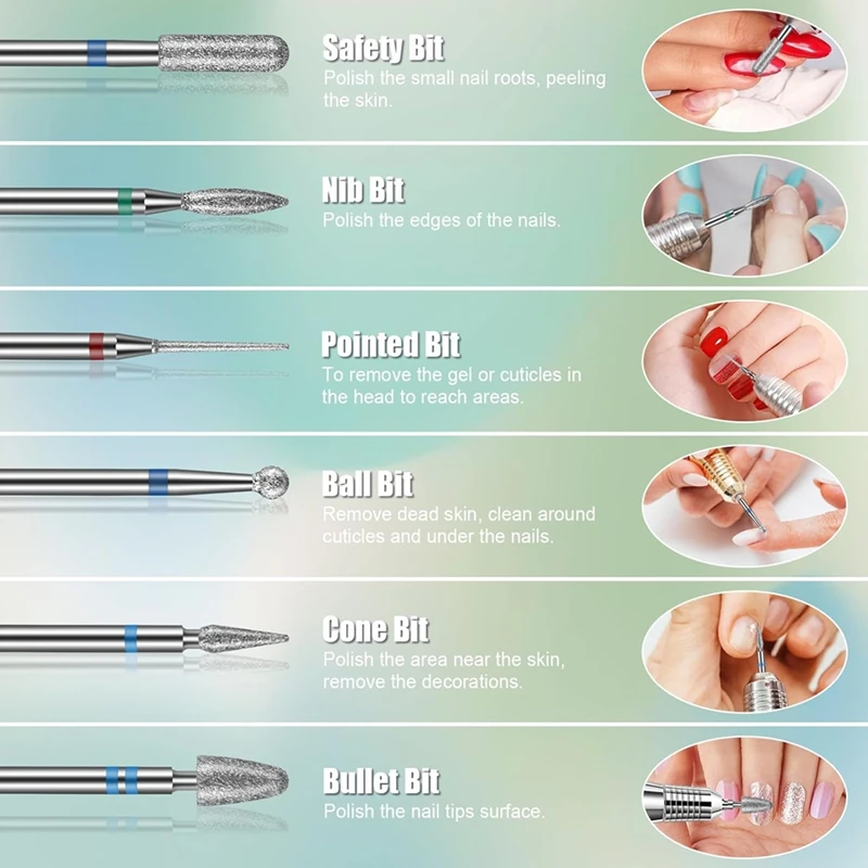 13PCS Nail Drill Bits Set, 3/32