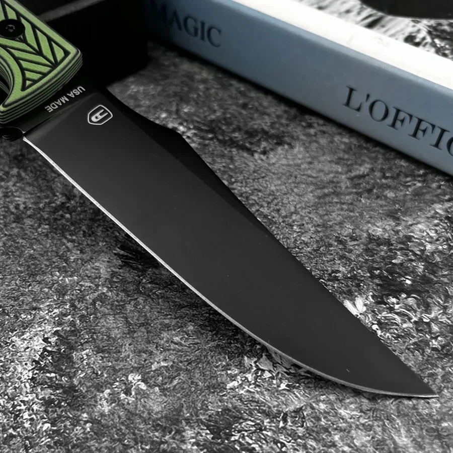 الأخضر المهنية سكين هنتر 8Cr13Mov شفرة ثنائي اللون G10 مقبض عالية صلابة بقاء المحمولة الدفاع عن النفس سكينة تكتيكية