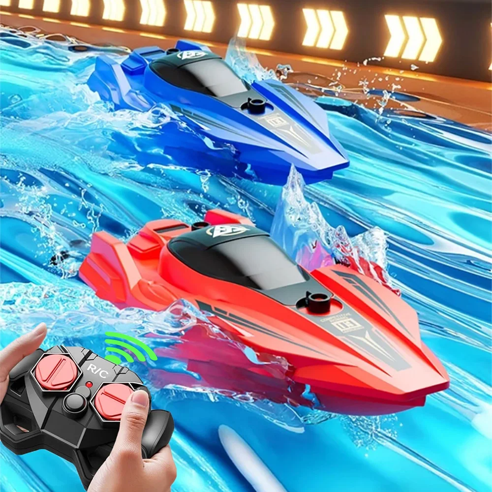

Mini RC High-Speed Boat 25Km/h 2.4G Dual Motor Waterproof Remote Control Speedboat Toy for Kids And Adults